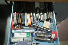 Rousseau Rolling Workbench with Maple Top, 4-Drawers, 1-Cabinet and Contents