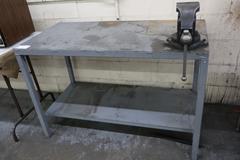 Steel Work Bench with Lower Shelf and  4" Athol Bench Vise