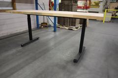 Portable Work Table with Wooden Top