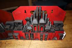 Fixture Clamp Step Block & Clamp Set - 1/2-13 Stud Thread, 5/8" T-Slot, 1" Step Block Width (2)