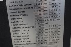 Amada FABIII-1025 CNC Hydraulic Press Brake, 110 Ton x 98.4", AMNC PC Control, Up-Acting, 6- Axis BG, Light Curtain