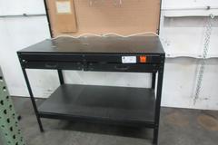 Wen Workbench, Worklight, 2 Drawers, Laminate Wood Top, Pegboard Backing with Hooks