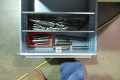 Rousseau Rolling Workbench with Maple Top, 4-Drawers, 1-Cabinet and Contents