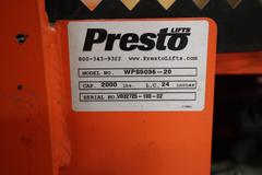 Presto WPS5036-20 Electric Stacker Lift Truck, 2,000# Cap, 36" Lift Height, 42" Forks, 50" Between Outriggers, 12 Volt Battery and Charger