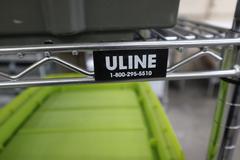Uline Wire Rack Cart with 4 Shelves and Plastic Totes