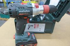 Metabo 18V Cordless Drill with Quick Chuck Attachments, Extra Battery and Charger in Plastic Carry Case