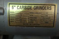 6" Carbide Tool Grinder, Double End, Pedestal, 1/2 HP, 3,450 RPM, Tilting Work Tables - Single Phase