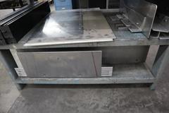 Press Brake Dies and Lower Die Holders Tall and Short for Amada Press Brakes on Welded Steel Shelving