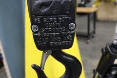 Handling Systems 2 Ton Swiveling Jib Crane, Floor Mounted with CM Lodestar 2 Ton Electric Chain Hoist, Electric Trolley