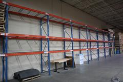 Pallet Racking: (10) 14'H x 42" Uprights, Teardrop Style, (27) 8' Shelves, Wire Decking - NO CONTENTS