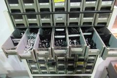 Hardware Storage System with Contents, Including Pins, Taps, Screws, Woodruff Keys and MORE!