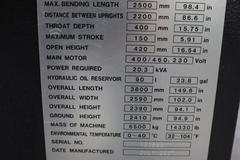 Amada FABIII-1025 (FBD-1025NT) CNC Hydraulic Press Brake, 110 Ton x 98.4", Up-Acting, AMNC PC Control, 5-Axis Backgauge
