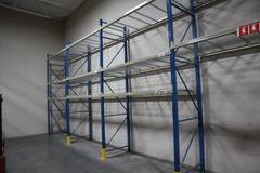Pallet Racking, Teardrop Style (7) 14'x42" Uprights, (17) 8' Cross Members, Wire Decking, *No Contents*
