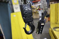 Handling Systems 2 Ton Swiveling Jib Crane, Floor Mounted with CM Lodestar 2 Ton Electric Chain Hoist, Electric Trolley