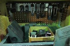 Metal Frame Workbench with Wood Top, (2) Shelves and Contents