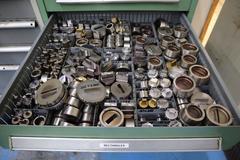 114 Style Turret Punch Tooling in Stanley Vidmar 9 Drawer cabinet