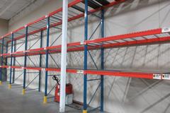 Pallet Racking, Teardrop Style (12) 14'x42" Uprights, (70) 8' Cross Members, Wire Decking, *No Contents*