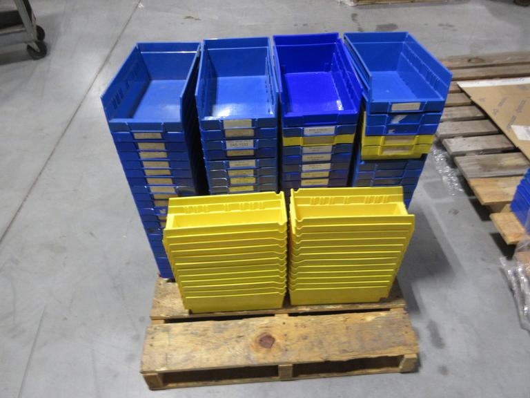 Plastic Storage Bins, 7x12x4" (Approx 88 pcs), 4x4x12" (Approx 24 pcs)
