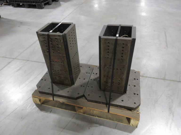 Machine Tombstones (2) with 500mm Pallet and 10" x 10" x 21.5" Column and 1/2-13" Tapped Holes