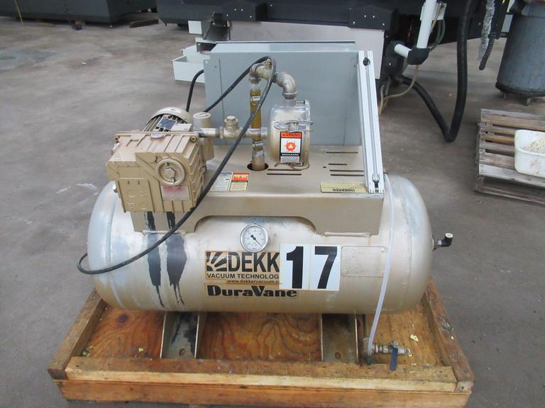 Dekker Vacuum Technologies Duravane Vacuum Pump Model RML010T1-01-AS, Rotary Vane Pump with Tank - Single Phase
