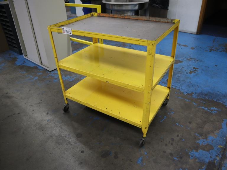Rolling Metal Shop Cart, 3 Shelf