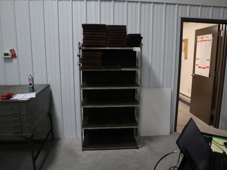 Metal Shelving and Contents - Wood Work Trays
