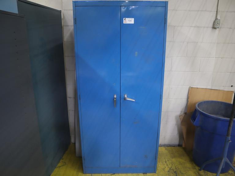 2 Door Metal Cabinet with Assorted Air Tools, Flashlights and Abrasives