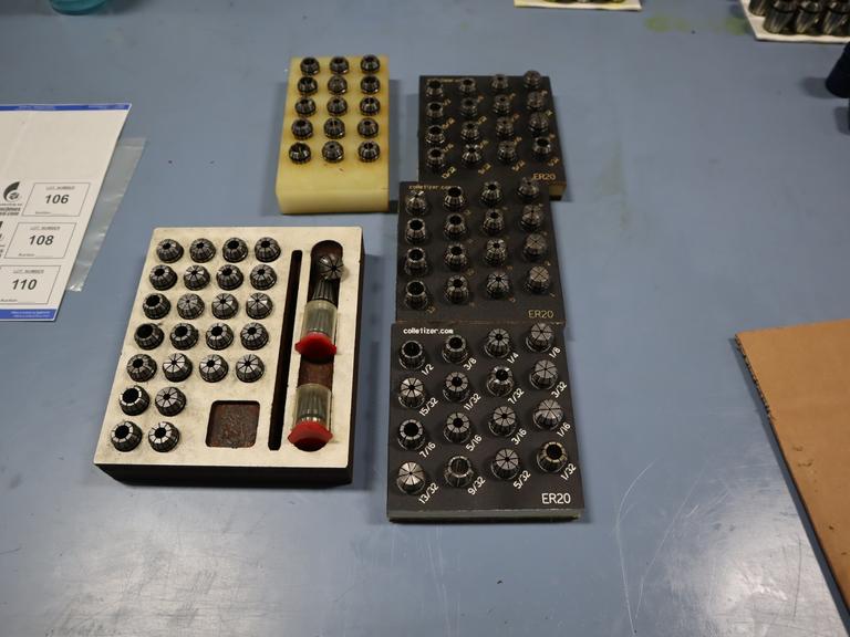 Assorted ER20 Collets & Rack