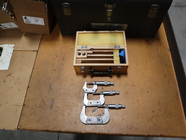 Micrometer Set (3) 0-3" In Wood Case
