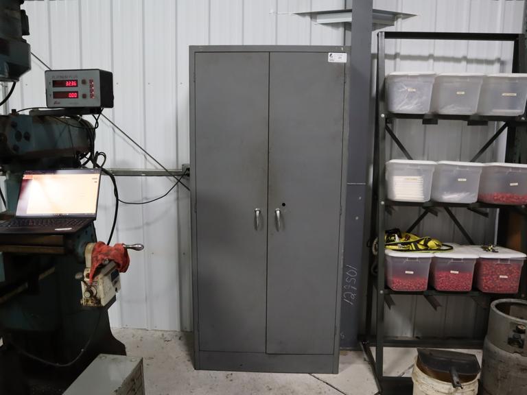 Heavy Duty 2-Door Metal Cabinet W/ Hardware & Fasteners Multiple Bins