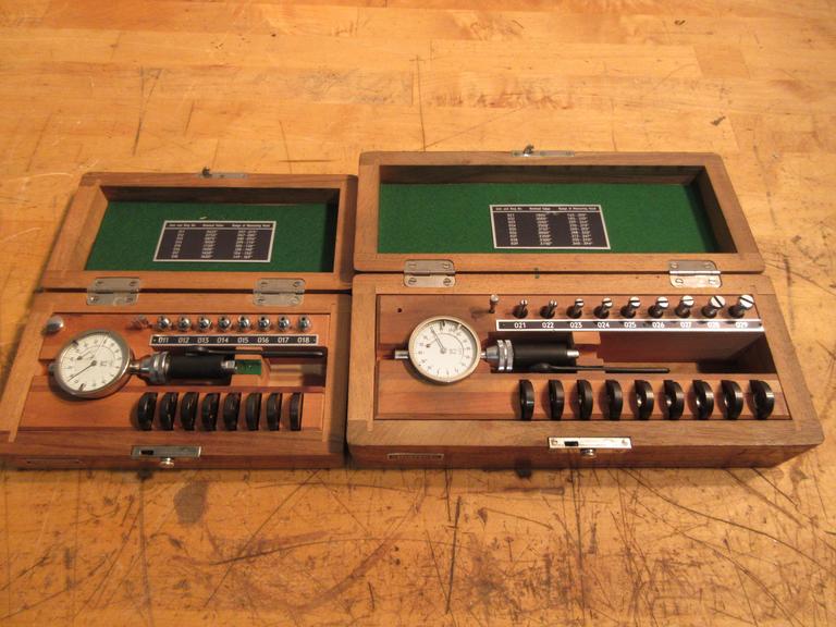 Diatest Small Hole Dial Bore Guage Sets (2) .0625"-.375" in Wooden Cases