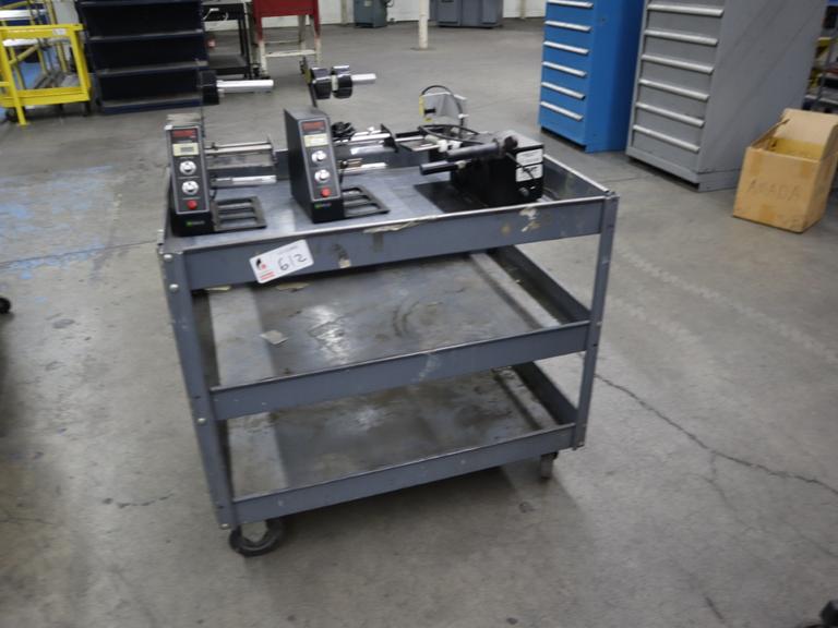 Auto Label Dispensers and 3 Shelf Rolling Metal Shop Cart