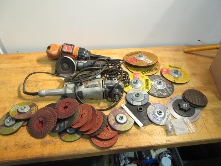 Black & Decker, Dayton Angle Grinders W/ Assorted Abrasives 4.5", 7", 9"