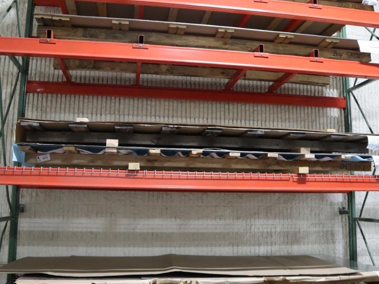 Assorted Flat Stock Sheet Metal Various Types and Thickness 48" x 120 Nominal Size and Pieces,  ** Racking Not Included**