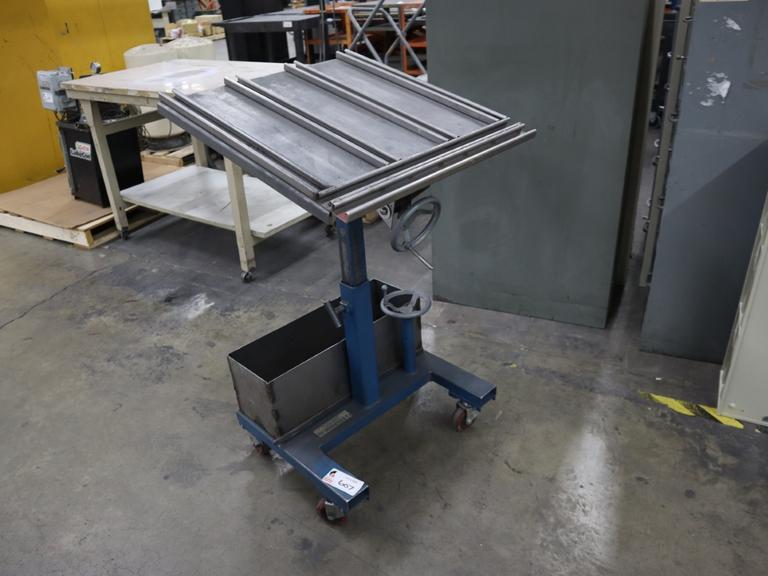 T&S Equipment Rolling Ajustable Height/Angle Work Table