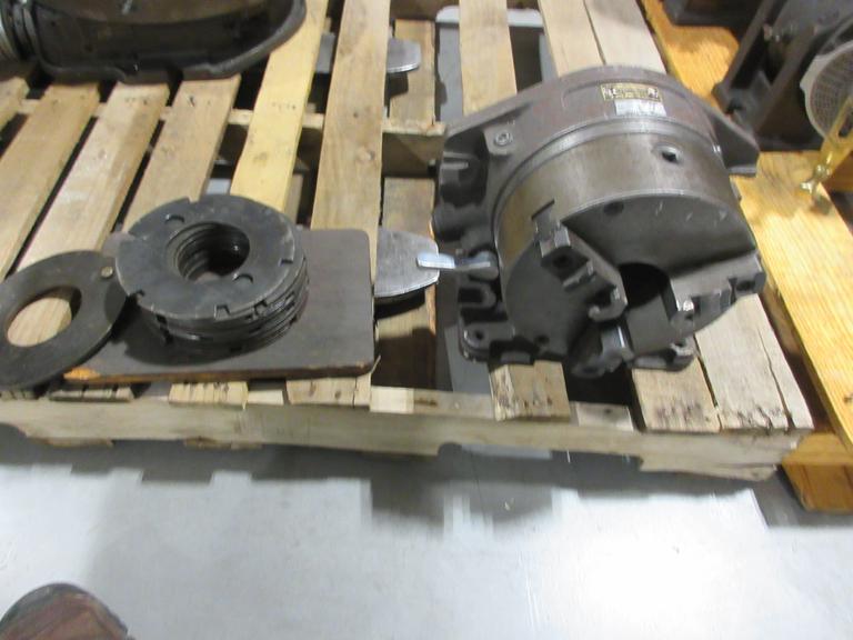 News 8 "Manual Rotary Table w/ 3-Jaw Chuck Vertical/Horizontal Mount & Indexing Adaptor Plates