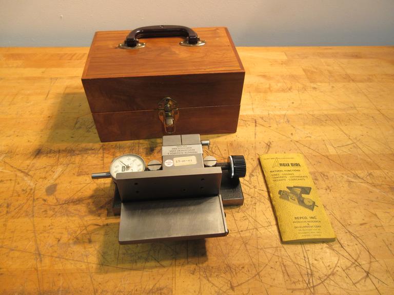 Repco Adjustable Angle Dial, Lufkin .001 Travel Indicator w/ Wood Box