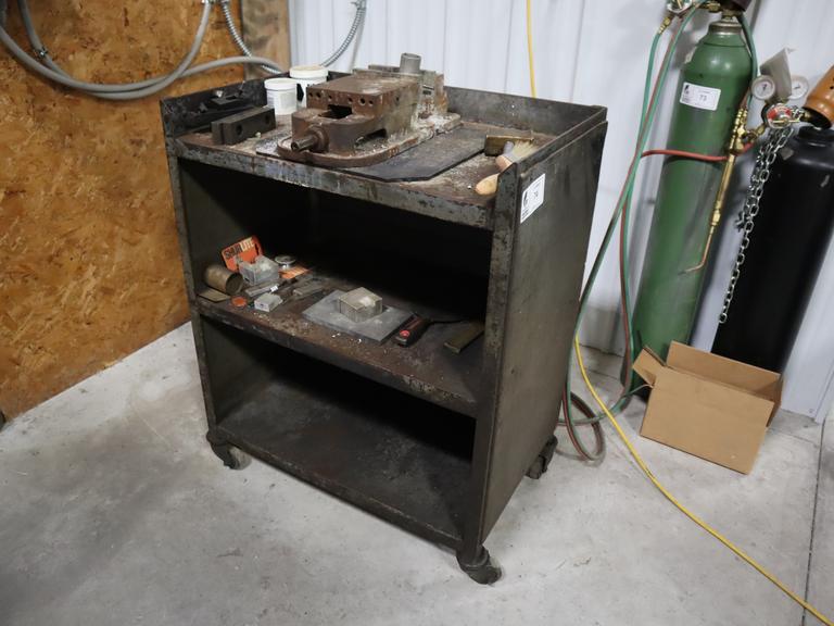 6" Machine Vice W/ Cart & Contents