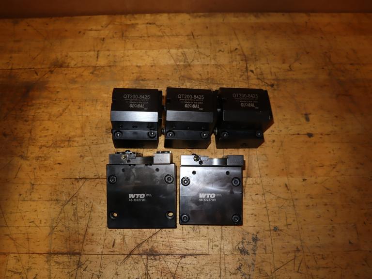 WTO Cut Off Holder 48-102272R (2) & GlobalCNC 1” ID 2" CL Static Tool Block QT200-8425 (3)