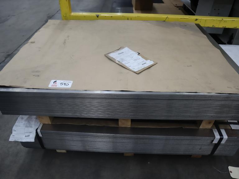 Steel Sheet Material, (2) Stacks of CRS .0598" x 48" x 36", (250 pcs Total)