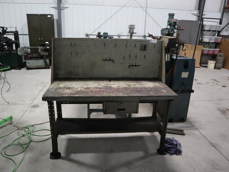 Work Bench Metal,Pegboard, Lower Shelf