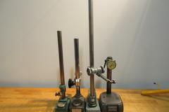 Various Height Gage Stands 10"-25" (4); 1 Mitutoyo, 1 Tumico w/ Indicator, 2-No Name