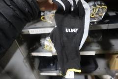 Metal 2 Door Storage Cabinet with Contents of Work Gloves, Box Stapler and Hand Tools