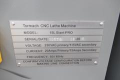 Tormach 15L Slant-Pro CNC Lathe, PilotPro Control, 8-Station Turret, Gang Slide, 6" Chuck and NEVER BEEN USED!