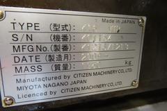 Citizen K16 VIIP CNC Swiss Type Automatic Screw Machine with CAV16K-1S Magazine Barfeed