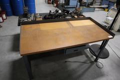 Workbench, Adjustable Height, Lower Shelf, Metal Drawer