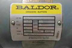 Baldor Double Tool Grinder On Pedestal Stand 6" Cupper Wheels, Tilting Work Tables w/ Drip Pans & Work Light