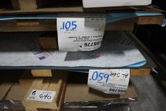 Assorted Flat Stock Sheet Metal Various Types and Thickness 48" x 120 Nominal Size and Pieces,  ** Racking Not Included**