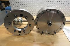 MicroCentric 8" Precision 3-Jaw Air Chuck with Drawtube, Pneumatic Valve, and A2-6 Adapter Plate