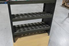 Huot Super Tower 135 Pocket 40 Taper Tool Holder Rack on Wooden Riser